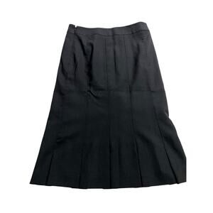 Rena Lange Knee Length Tulip Skirt Women's Size Small Pleated Hem Black Lined